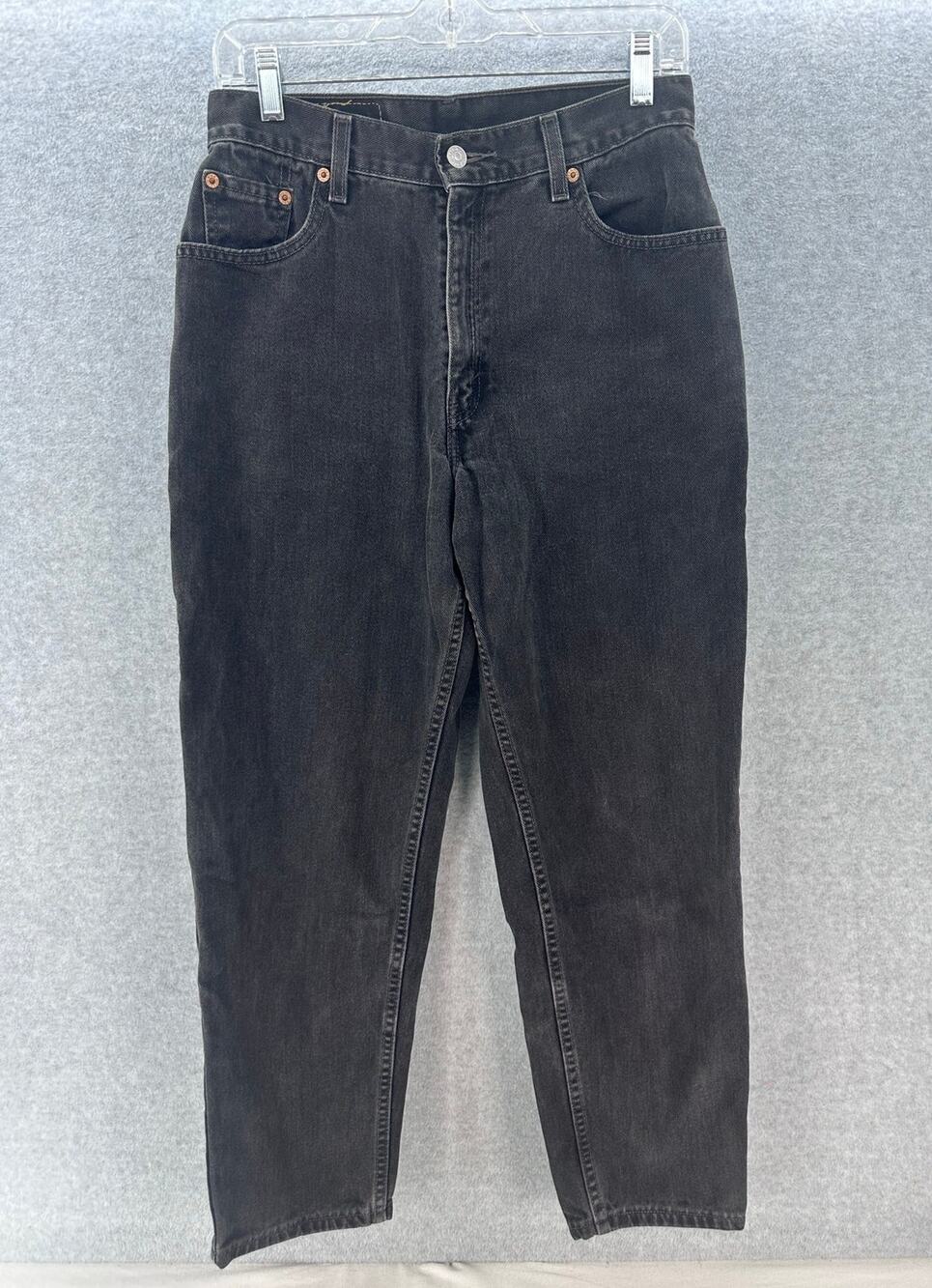VTG Levi's Women's 10 550 Black Y2K Relaxed Tapered Leg Cropped Hi Rise Cotton